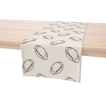 Table Runner, 100% Polyester, 14x108", Football Sketch