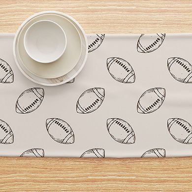 Table Runner, 100% Polyester, 14x108", Football Sketch