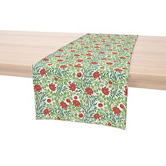 Table Runner, 100% Cotton, 16x108", Floral 72