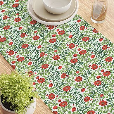 Table Runner, 100% Cotton, 16x108", Floral 72