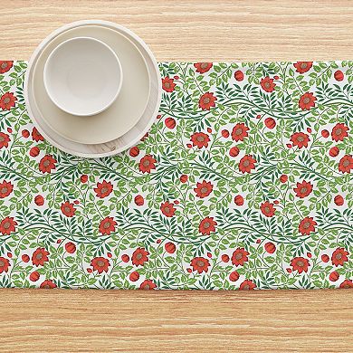 Table Runner, 100% Cotton, 16x108", Floral 72