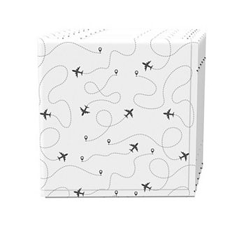Napkin Set, 100% Polyester, Set of 4, 18x18", Airplane Route Design