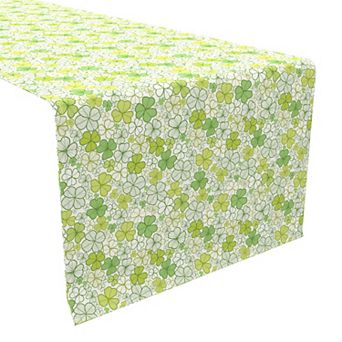 Table Runner, 100% Cotton, 16x72", Pastel Clover