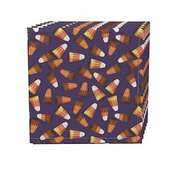 Napkin Set, 100% Polyester, Set of 4, 18x18", 3D Candy Corn