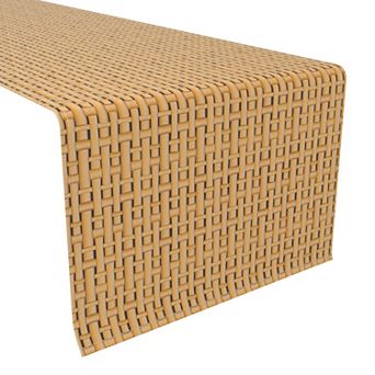 Table Runner, 100% Polyester, 12x72", Bam boo Cane Wicker