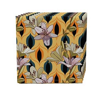 Napkin Set of 4, 100% Cotton, 20x20", Floral 97