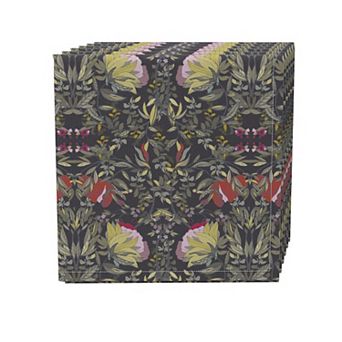 Napkin Set of 4, 100% Cotton, 20x20", Floral 58