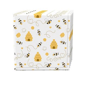 Napkin Set, 100% Polyester, Set of 4, 18x18", Bees & Bee hives