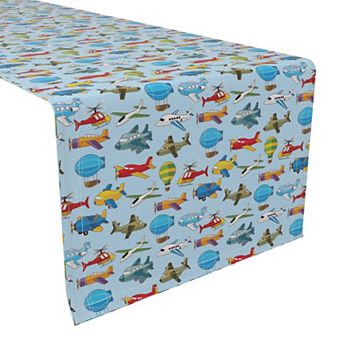 Table Runner, 100% Polyester, 14x108", Aircrafts