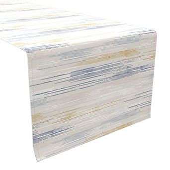 Table Runner, 100% Cotton, 16x90", Natural Brush Stroke