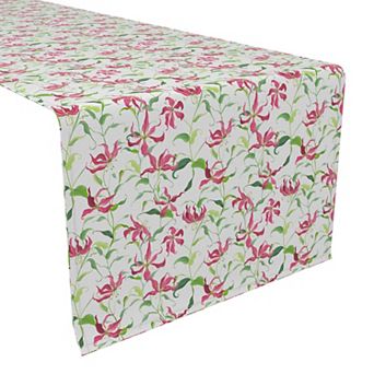 Table Runner, 100% Polyester, 12x72", Tropical Fire Lily