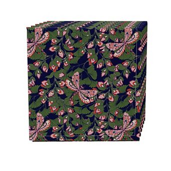 Napkin Set of 4, 100% Cotton, 20x20", Floral 33