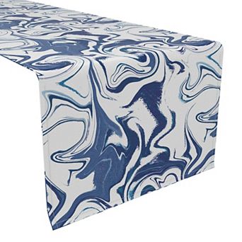 Table Runner, 100% Polyester, 12x72", Blue Marble