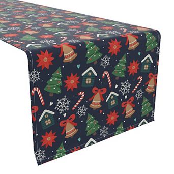 Table Runner, 100% Cotton, 16x108", Christmas Pattern