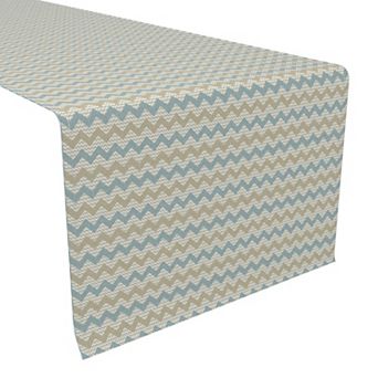 Table Runner, 100% Cotton, 16x72", Textured Chevron Design
