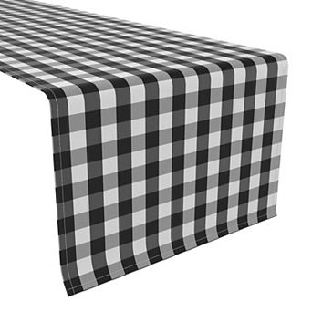 Table Runner, 100% Polyester, 12x72", Picnic Check, Black