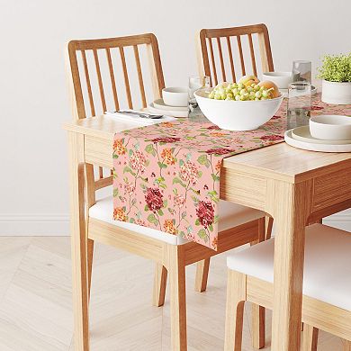 Table Runner, 100% Cotton, 16x72", Hydrangea Blossom
