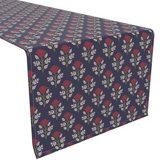 Table Runner, 100% Cotton, 16x72", Bouquet of Poppies