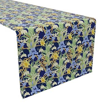 Table Runner, 100% Cotton, 16x72", Floral 142