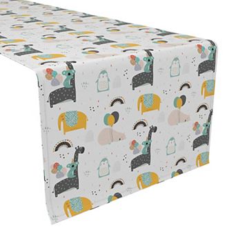 Table Runner, 100% Cotton, 16x90", Party Animals