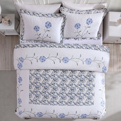 Beatrice Home Fashions Carnation Embroidered Bedspread or Sham