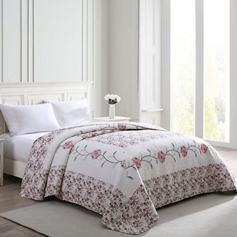 Beatrice Home Fashions Carnation Embroidered Bedspread or Sham