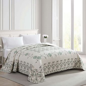 Beatrice Home Fashions Carnation Embroidered Bedspread or Sham