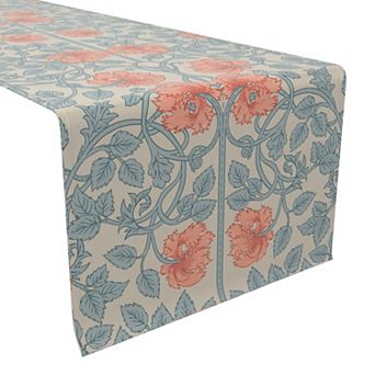 Table Runner, 100% Cotton, 16x90", Floral 77