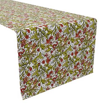 Table Runner, 100% Cotton, 16x90", Floral 21