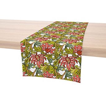 Table Runner, 100% Cotton, 16x72", Floral 4