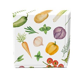 Napkin Set, 100% Polyester, Set of 4, 18x18", Garden Vegetables