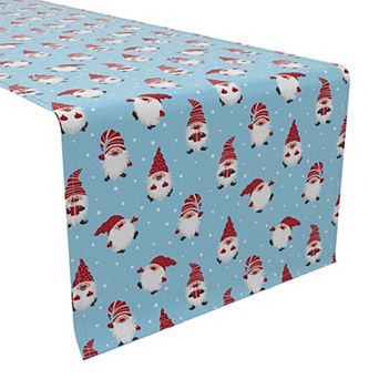 Table Runner, 100% Cotton, 16x72", Holiday Gnomes