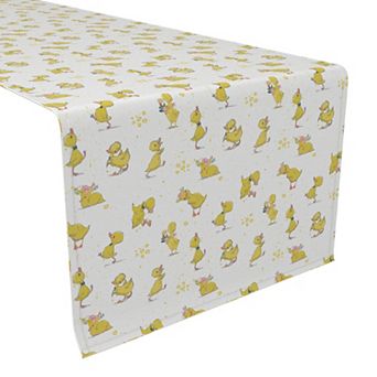 Table Runner, 100% Cotton, 16x108", Ducklings