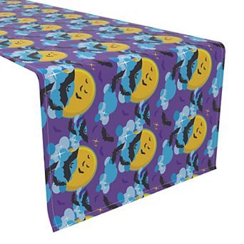 Table Runner, 100% Polyester, 12x72", BatMoon Night