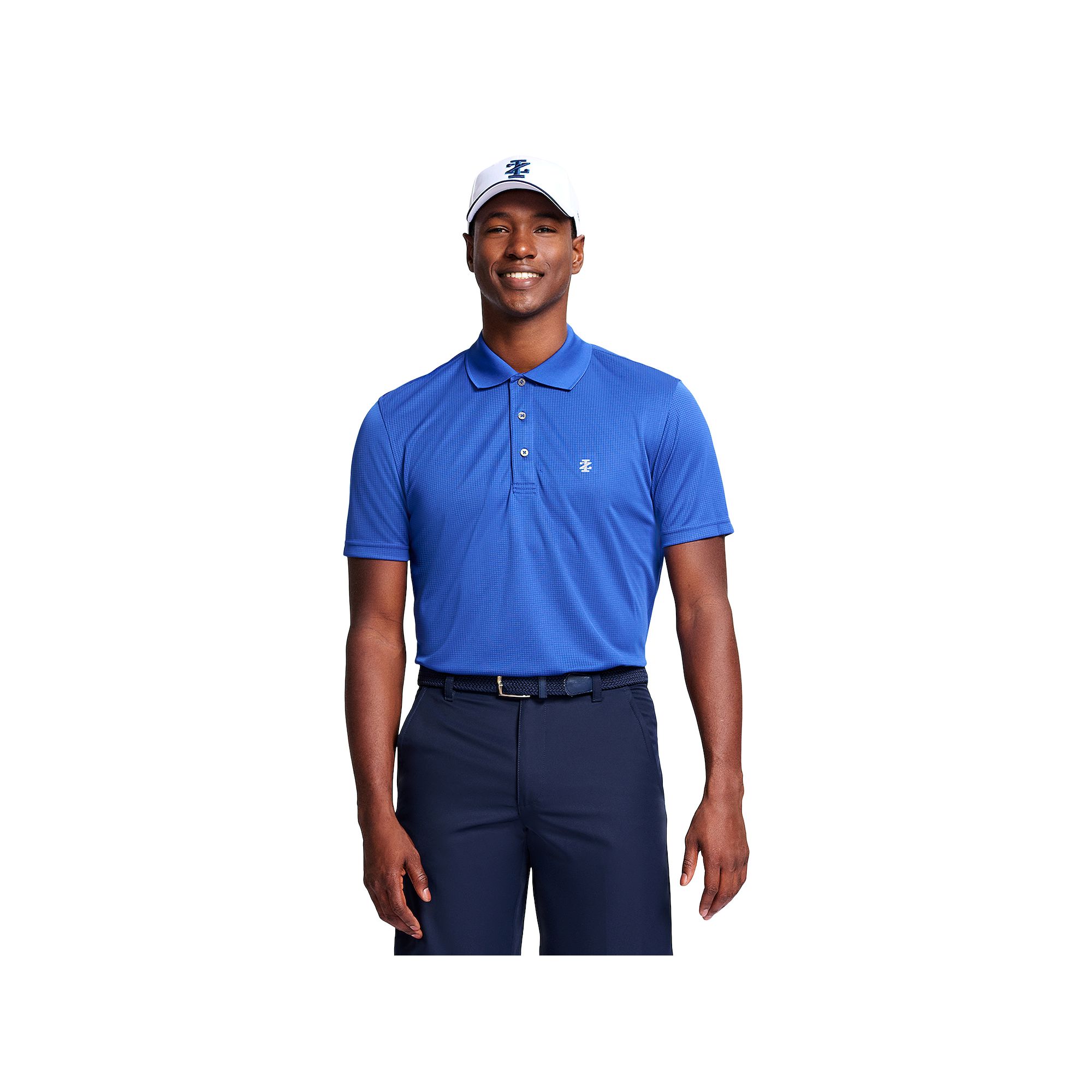 Mens IZOD Golf UPF 15 Grid Polo, Size: Medium, Blue Blue