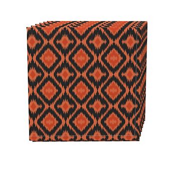 Napkin Set, 100% Polyester, Set of 4, 18x18", Ikat Halloween