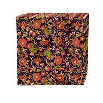 Napkin Set of 4, 100% Cotton, 20x20", Floral 46