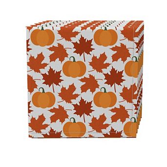 Napkin Set of 4, 100% Cotton, 20x20", Decorative Fall