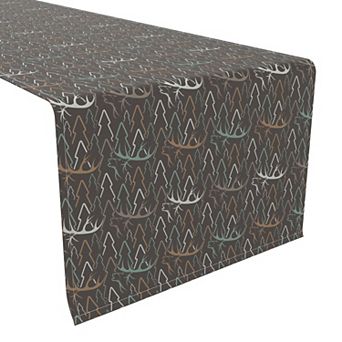 Table Runner, 100% Cotton, 16x108", Deer in Trees