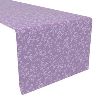 Table Runner, 100% Cotton, 16x90", Purple Vines