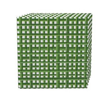 Napkin Set, 100% Polyester, Set of 4, 18x18", Bam boo Green Grid Fence
