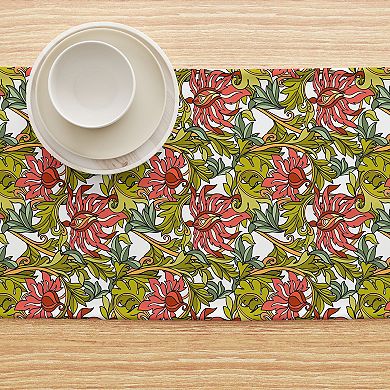 Table Runner, 100% Cotton, 16x108", Floral 4