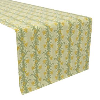 Table Runner, 100% Cotton, 16x108", Floral 115