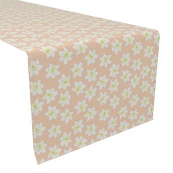 Table Runner, 100% Cotton, 16x72", Springtime Lilies