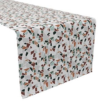 Table Runner, 100% Cotton, 16x108", Terrazzo Print