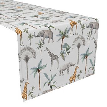 Table Runner, 100% Cotton, 16x90", Tropical Jungle