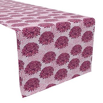 Table Runner, 100% Cotton, 16x72", Floral 104