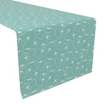 Table Runner, 100% Cotton, 16x90", Airplane Travels