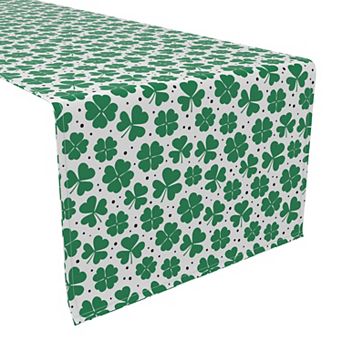 Table Runner, 100% Polyester, 14x108", St. Patrick's Day Shamrock Decoration