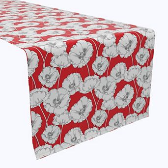 Table Runner, 100% Cotton, 16x90", Floral 222